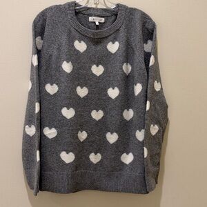 Lou & Grey for LOFT Cozy Soft Sweater with Ivory Hearts